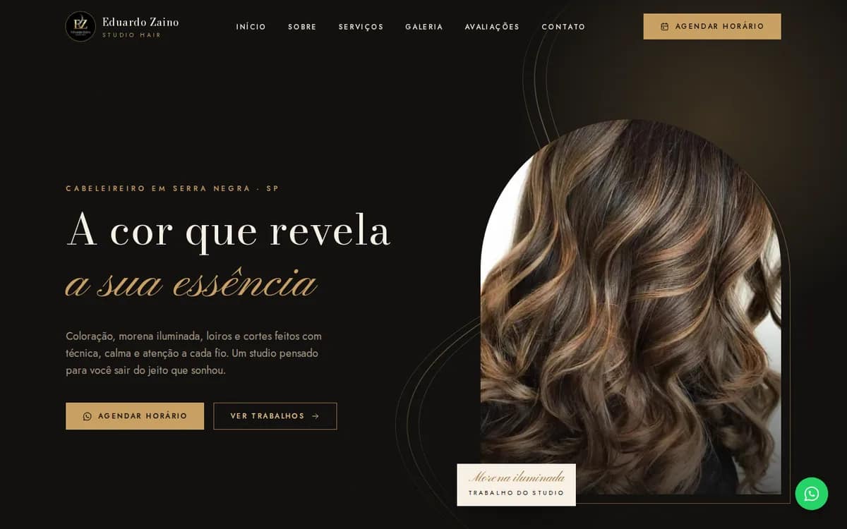 Preview do site Eduardo Zaino Studio Hair